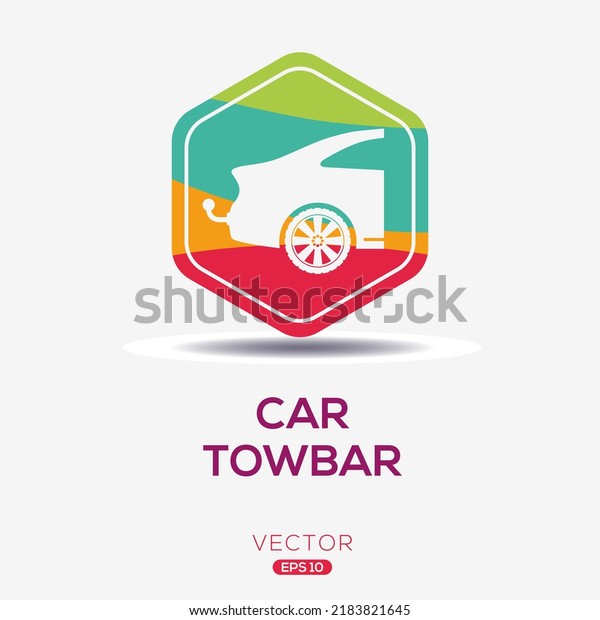 Creative (Car tow bar)\
Icon, Vector sign.