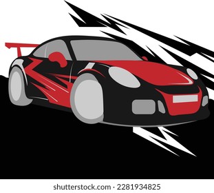 Ilustración de arte vectorial de coche creativo.