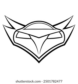 Creative car Vector logo design Black and white