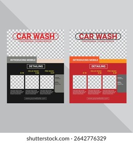 Cartaz de folheto de lavagem de carro criativo e lista de preços