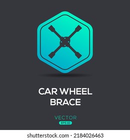 Creative (Car wheel brace) Icon, Vector sign.