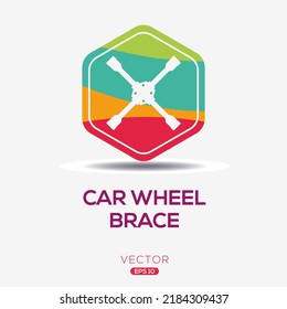 Creative (Car wheel brace) Icon, Vector sign.