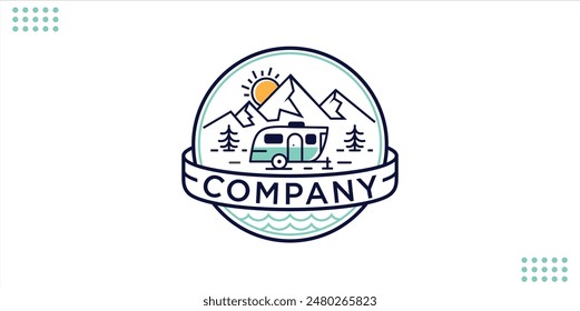 Creative caravan or recreational vehicle (RV) adventure car logo, travel and recreation vector design, Design Inspiration, Illustration, Vector