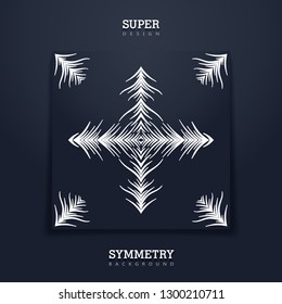 Creative card with abstract decor. Stylized starburst design. Vector template