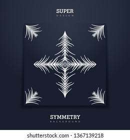 Creative card with abstract decor. Stylized starburst design. Vector template