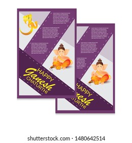 Creative card And brochure or background of lord Ganesh for festival of Ganesh Chaturthi Celebration.