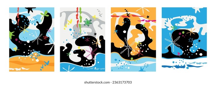 creative card, cover and background with abstract shapes and colors.