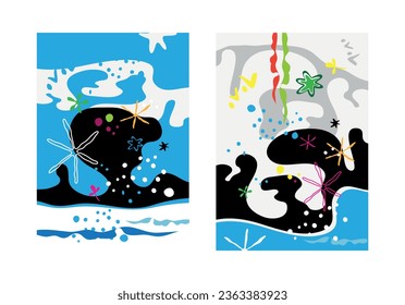 creative card, cover and background with abstract shapes and colors.