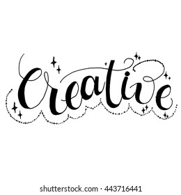 Creative card. Hand drawn lettering background. Ink illustration. Modern brush calligraphy. Isolated on white background. Hand drawn lettering element for your design.