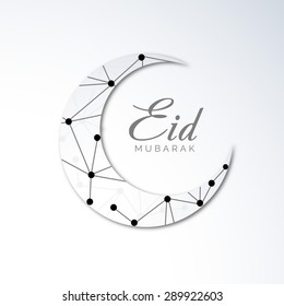Creative card with moon for Muslim community festival Ramadan Kareem.