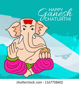Creative card And poster, background of lord Ganesh for festival of ganesh chaturthi Celebration.