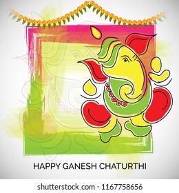 Creative card And poster, background of lord Ganesh for festival of ganesh chaturthi Celebration.