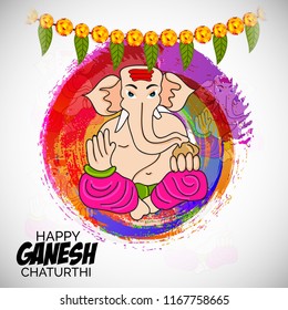 Creative card And poster, background of lord Ganesh for festival of ganesh chaturthi Celebration.