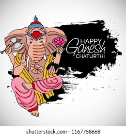 Creative card And poster, background of lord Ganesh for festival of ganesh chaturthi Celebration.