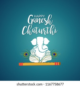 Creative card And poster, background of lord Ganesh for festival of ganesh chaturthi Celebration.
