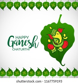 Creative card And poster, background of lord Ganesh for festival of ganesh chaturthi Celebration.