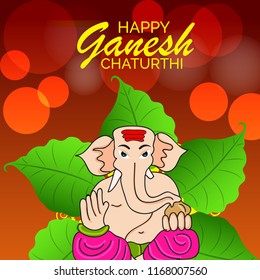 Creative card And poster, background of lord Ganesh for festival of ganesh chaturthi Celebration.