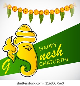 Creative card And poster, background of lord Ganesh for festival of ganesh chaturthi Celebration.