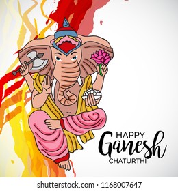 Creative card And poster, background of lord Ganesh for festival of ganesh chaturthi Celebration.