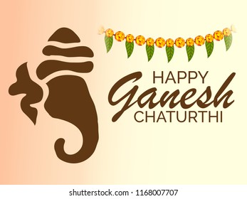 Creative card And poster, background of lord Ganesh for festival of ganesh chaturthi Celebration.
