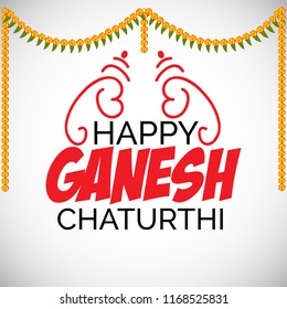 Creative card And poster, background of lord Ganesh for festival of ganesh chaturthi Celebration.