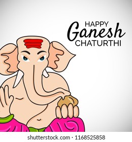 Creative card And poster, background of lord Ganesh for festival of ganesh chaturthi Celebration.