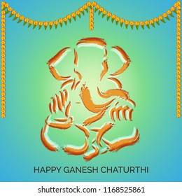 Creative card And poster, background of lord Ganesh for festival of ganesh chaturthi Celebration.