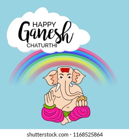 Creative card And poster, background of lord Ganesh for festival of ganesh chaturthi Celebration.