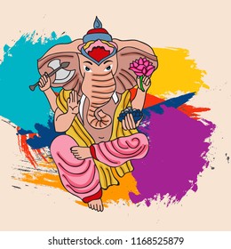 Creative card And poster, background of lord Ganesh for festival of ganesh chaturthi Celebration.