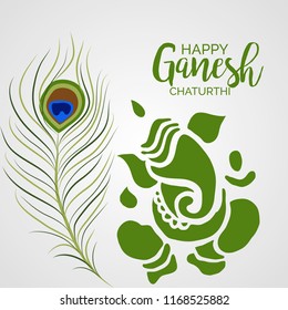 Creative card And poster, background of lord Ganesh for festival of ganesh chaturthi Celebration.