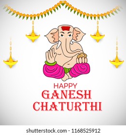 Creative card And poster, background of lord Ganesh for festival of ganesh chaturthi Celebration.