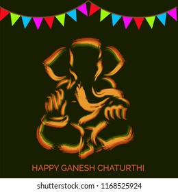 Creative card And poster, background of lord Ganesh for festival of ganesh chaturthi Celebration.