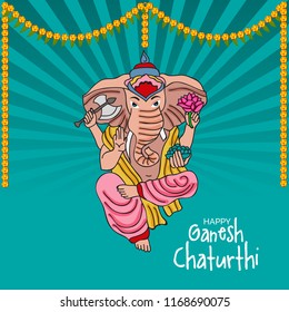 Creative card And poster, background of lord Ganesh for festival of ganesh chaturthi Celebration.