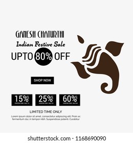 Creative card And poster, background of lord Ganesh for festival of ganesh chaturthi Celebration.
