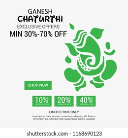 Creative card And poster, background of lord Ganesh for festival of ganesh chaturthi Celebration.