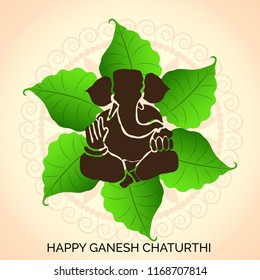 Creative card And poster, background of lord Ganesh for festival of ganesh chaturthi Celebration.