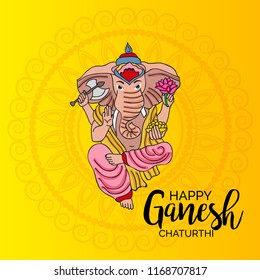 Creative card And poster, background of lord Ganesh for festival of ganesh chaturthi Celebration.