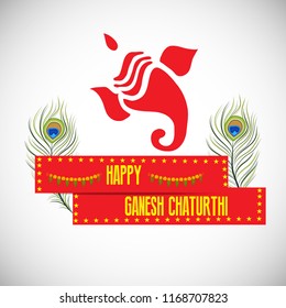 Creative card And poster, background of lord Ganesh for festival of ganesh chaturthi Celebration.