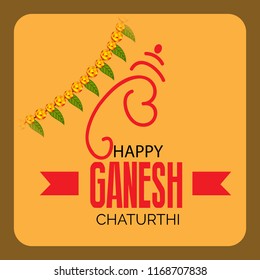 Creative card And poster, background of lord Ganesh for festival of ganesh chaturthi Celebration.