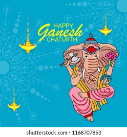Creative card And poster, background of lord Ganesh for festival of ganesh chaturthi Celebration.