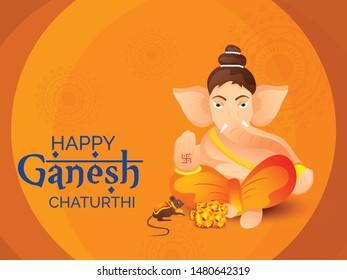Creative card And poster or background of lord Ganesh for festival of Ganesh Chaturthi Celebration.
