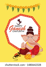 Creative card And poster or background of lord Ganesh for festival of Ganesh Chaturthi Celebration.