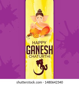 Creative card And poster or background of lord Ganesh for festival of Ganesh Chaturthi Celebration.