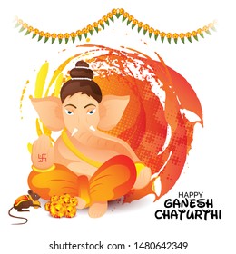 Creative card And poster or background of lord Ganesh for festival of Ganesh Chaturthi Celebration.