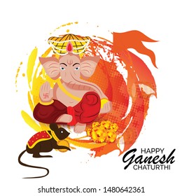 Creative card And poster or background of lord Ganesh for festival of Ganesh Chaturthi Celebration.