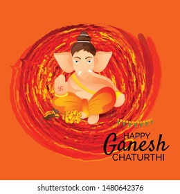 Creative card And poster or background of lord Ganesh for festival of Ganesh Chaturthi Celebration.