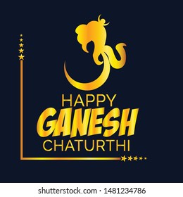 Creative card And poster, background of lord Ganesh for festival of ganesh chaturthi Celebration.