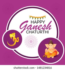 Creative card And poster, background of lord Ganesh for festival of ganesh chaturthi Celebration.
