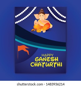Creative card And poster, background of lord Ganesh for festival of ganesh chaturthi Celebration.