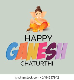 Creative card And poster, background of lord Ganesh for festival of ganesh chaturthi Celebration.